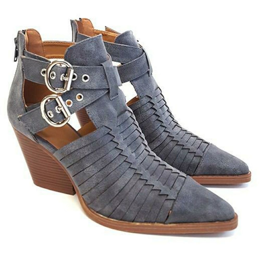 Vegan Suede Buckle Booties - Picture 2 of 2